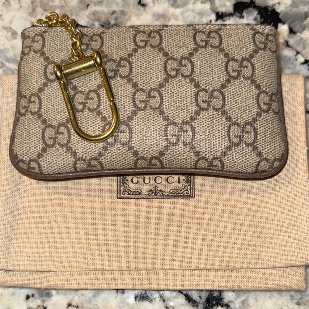 ✨100% AUTHENTIC GUCCI OPHIDIA BROWN KEY POUCH LIKE NEW/USED (DISCONTINUED)✨W/BOX - Picture 6 of 13